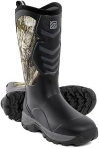 WOVENPAK Rubber Boots for Men, Mens Boots Waterproof Insulated Hunting Boots with Steel Shank, Neoprene Rubber Work Mud Boots Outdoor All Season, Size 6