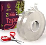 GreenFix Double Sided Mounting Tape 2 Rolls 6M Total - Nano Tape Removable Non Marking - Double Stick Clear Adhesive Tape - Two Sided Tape for Poster Picture Hanging Crafts