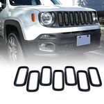 2015-2017 Renegade 7pcs ABS Front Grill Grille Inserts (Black)