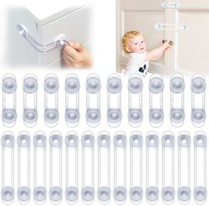 MTIENGZION Child Safety Locks 23 Pack, Baby Proofing Locks, Baby Proof Cupboard Locks, Child Locks for Cabinets and Drawers, No Screws Adhesive Baby Safety Latches for Drawers Cupboards
