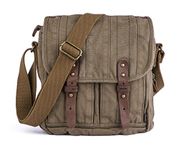 Gootium Vintage Canvas Shoulder Bag Men’s Messenger Bag Cross Body Satchel, Army Green