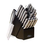 Oster 70562.22 Baldwyn 22-Piece Cutlery Block Set, Brushed Satin
