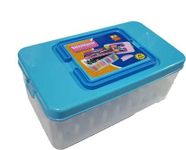 Rj Rojeno Double Decker Sewing Kit Storage Container With 45 Threads Capacity - Multicolour - Plastic