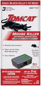 Tomcat Mouse Killer Disposable Station for Indoor Use - Child Resistant, 3 Stations with 1 Bait Each