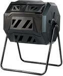 KCT 160L Rotating Garden Compost Tumbler Dual Compartment Tumbling Composter Black