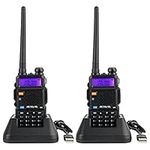 Retevis RT5R Walkie Talkie Professional, Ham Radio, Dual Band Radio, Handheld Walkie Talkie for Hunting, Travelling, Hiking, Long Distance Two Way Radio (Black, 2Pcs)