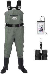 Fishing Waders for Men & Women, Waterproof 2-Ply Nylon/PVC Chest Wader with Boots for Fly Fishing Sizes 4-14 Bootfoot Waders Lightweight