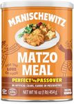 Manischewitz Matzo Meal, 16oz Resealable Canister | Perfect for Coating and Baking | Kosher for Passover and Year Round Use