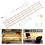 Wobane Under Cabinet Lighting Kit,Flexible LED Strip Lights Bar,Under Counter Lights for Kitchen,Cupboard,Desk,Monitor Back,Shelf,6.6 Feet Tape Light Set,ETL Listed,120 LEDs,1100lm,2700K WarmWhite