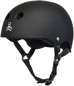 Triple Eight Sweat Saver Liner Skateboarding Helmet with Adjustable Chin Strap, Ideal for Skateboarding, Comfortable and Durable Helmets for Adults – Zest Matte - Small