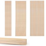 AIEX 150pcs 12in Balsa Wood Sticks, Natural Hardwood Square Dowels Unfinished Wood Strips Wooden Dowels Craft Dowel Sticks Wooden Sticks for Crafting Woodcraft Decorations, 3 Size 2,3,4mm