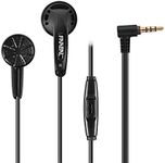 FAAEAL Iris Ancestor in-Ear Earphones, Super Bass 3.5mm Wired Headphones, Earbuds Without/with HD Microphone, Balanced Sound 32ohm Flat Head Earbuds for Smartphones (with Mic, Black)