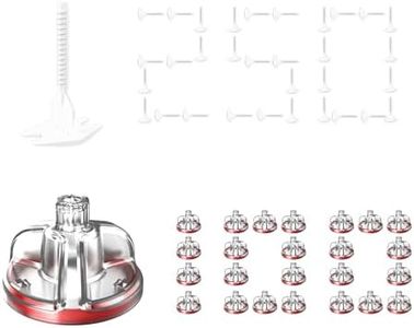 Goldblatt Tile Leveling System, 250pcs 1/16" Tile Spacers & 100pcs Free-Spin Reusable Caps with Anti-Shift Ring, Transparent Design, One-Handed Operation - for Floor, Wall Tile Installation