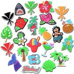 Tashrasia 23Pcs Summer Shoe Charms for Clogs Sandals Bracelet Wristband Slippers Water Shoes, Cute Tropical Beach Shoe Decoration Charms, Polyvinyl Chloride, No Gemstone