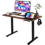 Lifetime Home Height Adjustable 44 Inches Manual Standing Desk - Ultra Durable Home Office Large Rectangular Computer or Laptop Sit Stand Workstation Table - 44 x 24 inches - Rustic