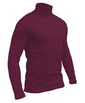 Hann Brooks Mens Soft Cotton Ski Golf Polo Roll Neck Top Black, Brown, Burgundy, Grey, Green, Navy, White S M L XL 2XL 3XL 4XL (L, Burgundy)