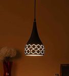 GreyWings Metal Cut Hanging Light Ceiling Pendant Lamp, 6" Small, Black