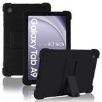 ATOOZ for Samsung Galaxy Tab A9 Case 8.7 Inch 2023,Soft Silicone Kids Case for Samsung Galaxy Tab A9 8.7 Inch Tablet (SM-X110/SM-X115/SM-X117) with Adjustable Bracket (Black)