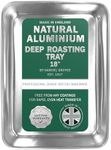 Samuel Groves 18" Professional Aluminium Deep Roasting Tray– Made in England - 47 x 36 x 7cm – Aluminium Bakeware, Non-Toxic Natural Uncoated Roasting Tin – Bakewell Pan (Deep Roasting Tray, 18")