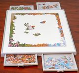 Bits and Pieces - 1000 Piece Puzzle Board with Drawers - Standard Pro Plateau - Lightweight Tabletop Deluxe Jigsaw Puzzle Organizer and Puzzle Storage System