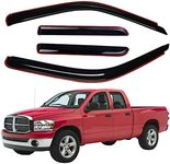 Lightronic WV194623 in-Channel Side Window Visor Deflector Rain Guard, Dark Smoke, 4-Pieces Set, Fits 2002-2008 Dodge Ram 1500, 2003-2009 Dodge Ram 2500 & 3500 with Quad Cab