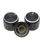 YXQ 10Pcs Black 6mm Potentiometer Knob Linear Aluminum Rotary Lamp Dimmer Control Knobs Cap