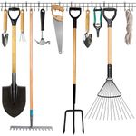 Coselena Garden Tool Storage Rack 160cm – Wall-Mounted Metal Tool Organizer for Shed – Heavy-Duty Rack for Garden Tools, Shovels & Rakes – Ideal Shed Organizer for Garage & Outdoor Accessories