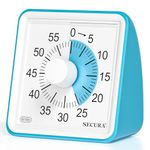 Secura 60-Minute Visual Timer, Classroom Timers, Countdown Timer for Kids and Adults, Time Management Tool for Teaching (Blue & Blue)