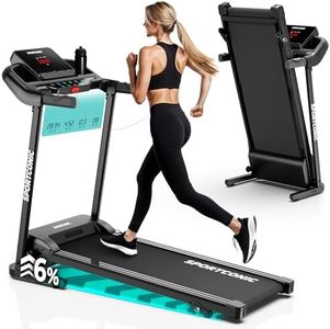 Sportconic Tapis de Marche 1-12KM/H, Tapis de Course Pliable et Inclinable, Tapis Roulant, avec 12 Programmes, Affichage LED et Cardio-Fréquencemètre