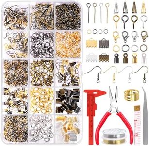 Rustark 1467Pcs Jewelry Making Supplies Kit with Jewelry Pliers, Jewelry Wires, Jump Rings, Jewelry Findings, Jewelry Repair Tools and Accessories for Jewelry Making Repair for Adult and Beginners