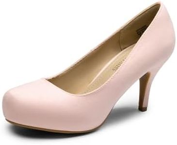 DREAM PAIRS Tiffany Women's New Classic Elegant Versatile Low Stiletto Heel Dress Platform Pumps Shoes,Size 5.5,Pink/Suede,TIFFANNY