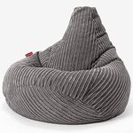 Lounge Pug - CORD - Bean Bag Chairs - HIGHBACK Gaming Chair Beanbag UK - Graphite Grey