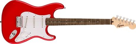 Squier by Fender Sonic Stratocaster HT Electric Guitar, Laurel Fingerboard, White Pickguard, Torino Red