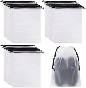 COSHEHKG 25Pcs Shoe Bag for Travel, Shoes Organizer with Rope Clear Travel Winter Storage Bag Packing Waterproof Space Saving Drawstring Pouch for Women Men
