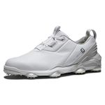 FootJoy Men's Tour Alpha Golf Shoe, White/Grey/Lime, 7.5 X-Wide