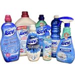7PC Asevi Ultimate BLUE Spanish Cleaning Bundle | 40w Detergent, 60w Softener, Scent Booster, Bano Disinfectant, Floor Cleaner, Bathroom Spray, Fabric/Air Freshener
