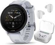 Wearable4U - Garmin Forerunner 955 GPS Running 46.5 mm Smartwatch, Tailored to Triathletes, Long-Lasting Battery, Whitestone with White Earbuds Bundle