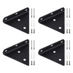 4 x Floating Shelf Brackets, 4" Invisible Shelf Brackets, Triangle Wall Brackets, Hidden Wall Shelf Brackets, Heavy Duty Metal Floating Shelves Brackets Supports Wall Mounted for Shelves Bookshelf