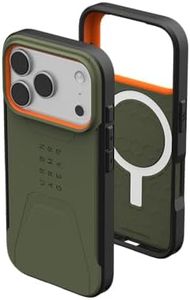 URBAN ARMOR GEAR UAG Designed for iPhone 17 Pro Case Civilian - Compatible with MagSafe Military Grade Protective Cover, Olive/Orange