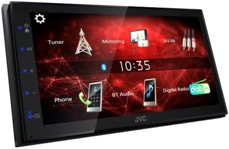 JVC KW-M27DBT 6.8 Inch (17.3 cm) Digital Media Receiver with DAB+ & Bluetooth (USB, 3 x Pre-Out 2V, iPod/iPhone Control, 4 x 45 Watt, Blue Button Lighting)