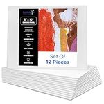 Neliblu White Canvases for Painting - Pack of 12, 8x10 Inches - Cotton Painting Canvas Boards for Oil and Acrylic Painting, Art Canvas for Dry and Wet Canvas Painting | White Canvas Board for Kids