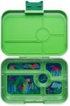 Yumbox Tapas Leakproof Bento Lunch Box: 4.2 Cups Larger 5-Compartment Design in Jurassic Green with Jungle tray - for Adults and Bigger Kids.