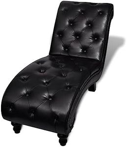 vidaXL Chaise Lounge Chesterfield in Pelle Sintetica Marrone Poltrona Letto