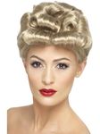 Smiffys 40s Vintage Wig, Blonde with Curls, 1940's Wartime Fancy Dress, 1940s Dress Up Wigs