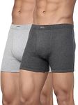 Levi's Men's Cotton Style #010 Comfort Regular Fit solid Boxer (Pack of 2) (#010-BOXER BRIEF-LT DK GMEL-P2_Light, Dark Grey Melange_L)