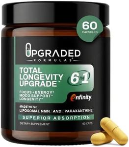 Upgraded Formulas Total Longevity Upgrade – 6-in-1 NMN Supplement with Liposomal NMN, NAD+ Support, Paraxanthine, Resveratrol, Quercetin, PQQ – Energy, Focus & Cellular Health Formula, 60 Capsules
