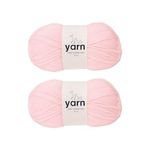 Korbond Baby Pink Yarn -2 x 100g Acrylic Baby Yarn - Soft, Lightweight, Hypoallergenic & Durable Yarn (200g/580m Total)