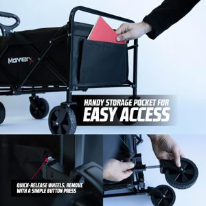 MoverX 70L Folding Trolley – Black, Lightweight Collapsible Cart
