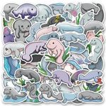 100 PCS Marine Life Manateet Stickers,Aesthetic Vinyl Waterproof Stickers for Water Bottle Laptop Luggage Helmet Skateboard Snowboard Guitar Scrapbook Phone Gifts for Teens Girls