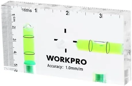 WORKPRO Small Level, 3-3/4 Inch Mini Level Tool, Magnetic Level with 2 Different Bubbles 90°/180°, Shatterproof Cross Check Bubble Level, Pocket Level for Picture Hanging Tool